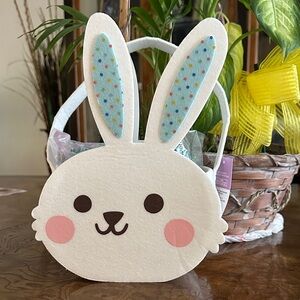 Easter basket adorable White Bunny Ears Kids felt Basket